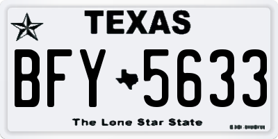 TX license plate BFY5633