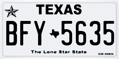 TX license plate BFY5635