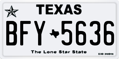 TX license plate BFY5636