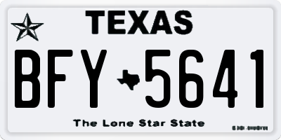 TX license plate BFY5641