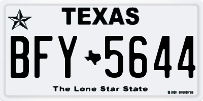 TX license plate BFY5644