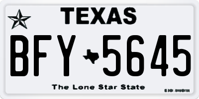 TX license plate BFY5645