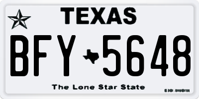 TX license plate BFY5648