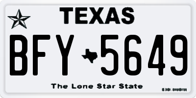 TX license plate BFY5649