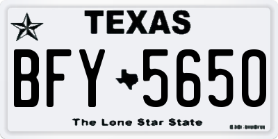 TX license plate BFY5650