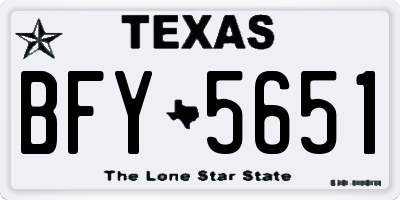 TX license plate BFY5651