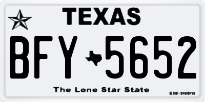 TX license plate BFY5652