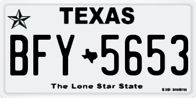 TX license plate BFY5653