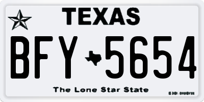 TX license plate BFY5654