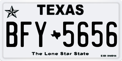 TX license plate BFY5656