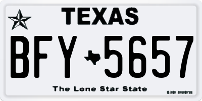 TX license plate BFY5657