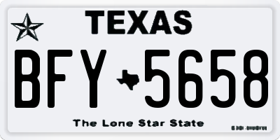 TX license plate BFY5658