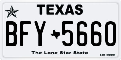 TX license plate BFY5660