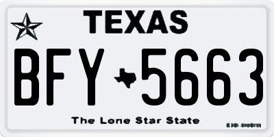 TX license plate BFY5663