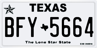 TX license plate BFY5664
