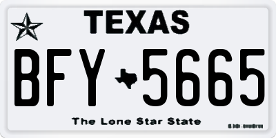 TX license plate BFY5665