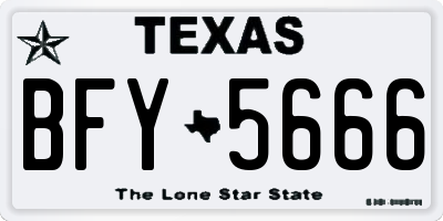 TX license plate BFY5666