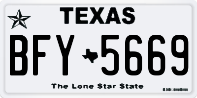 TX license plate BFY5669
