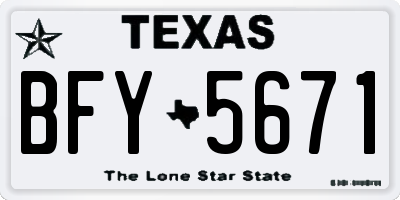 TX license plate BFY5671
