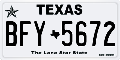 TX license plate BFY5672