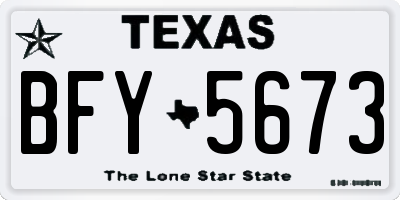 TX license plate BFY5673