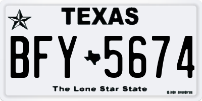 TX license plate BFY5674