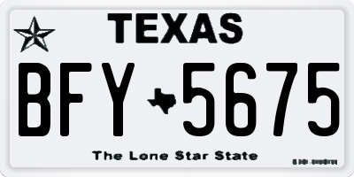 TX license plate BFY5675