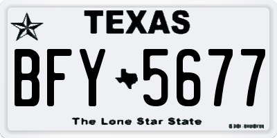 TX license plate BFY5677
