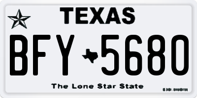 TX license plate BFY5680