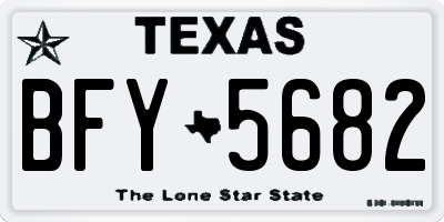 TX license plate BFY5682