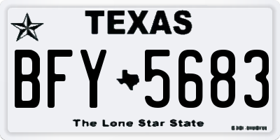 TX license plate BFY5683