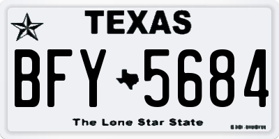 TX license plate BFY5684