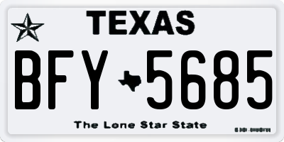 TX license plate BFY5685