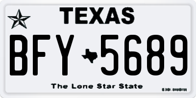 TX license plate BFY5689
