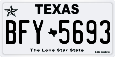 TX license plate BFY5693