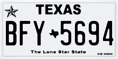 TX license plate BFY5694