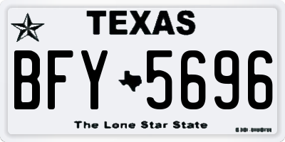 TX license plate BFY5696
