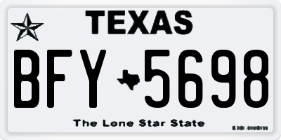 TX license plate BFY5698