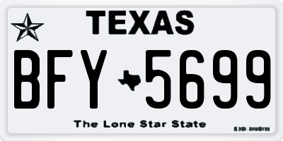 TX license plate BFY5699