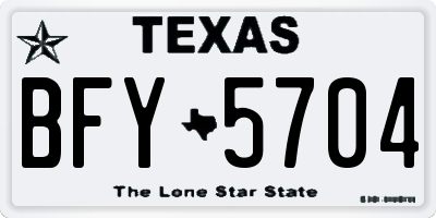 TX license plate BFY5704