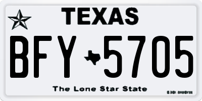 TX license plate BFY5705