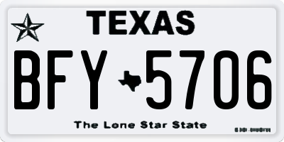 TX license plate BFY5706