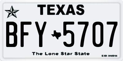 TX license plate BFY5707
