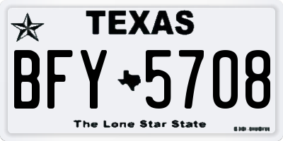 TX license plate BFY5708