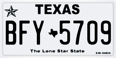 TX license plate BFY5709