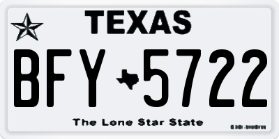 TX license plate BFY5722