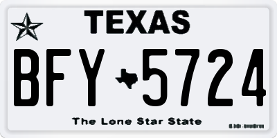 TX license plate BFY5724