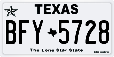 TX license plate BFY5728