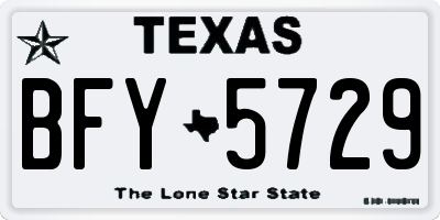 TX license plate BFY5729