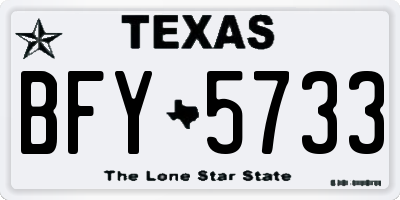 TX license plate BFY5733